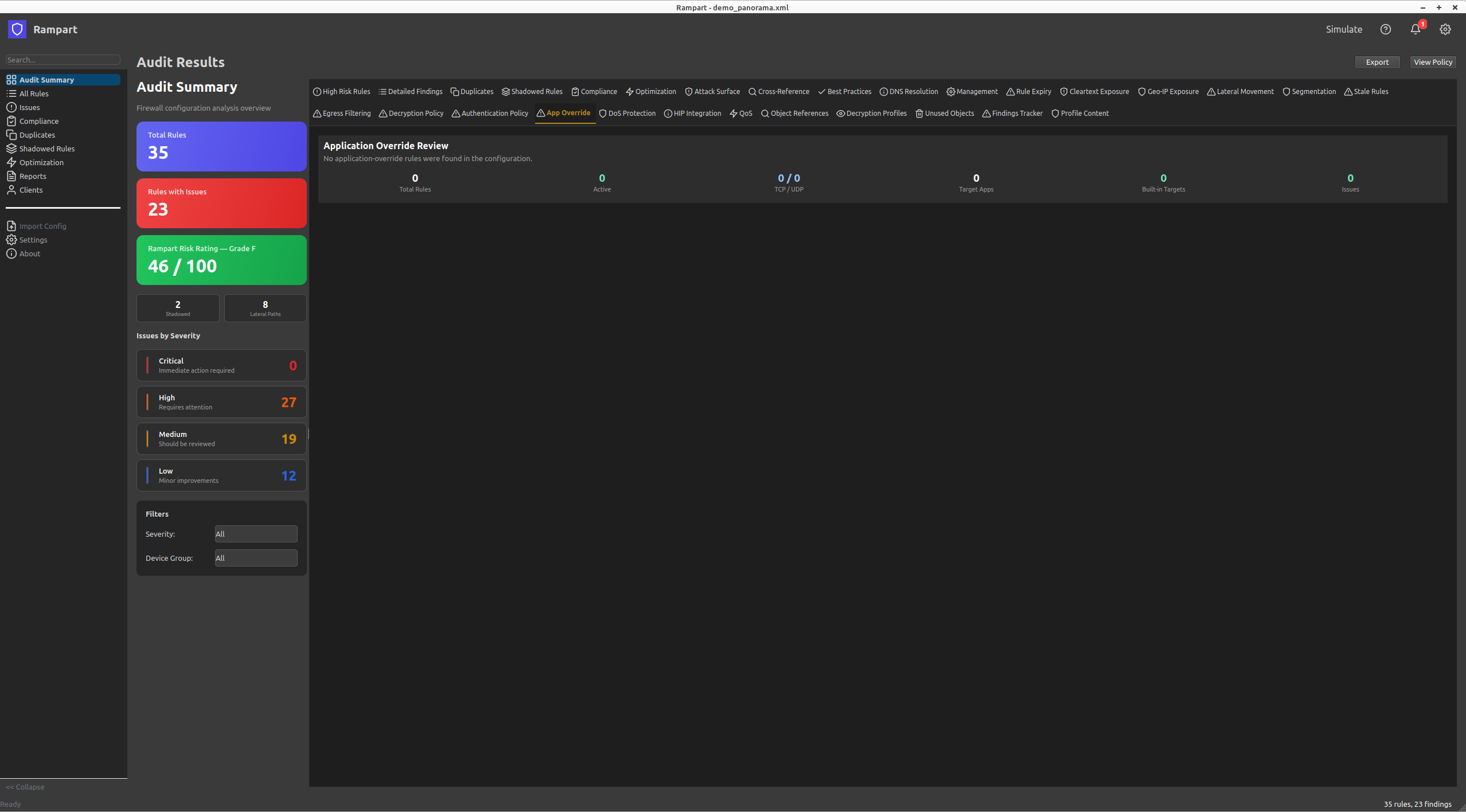 Application Override Review